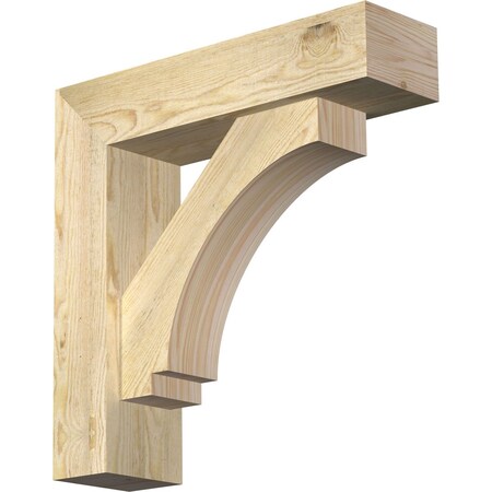 Ekena Millwork Imperial Block Rough Sawn Bracket w/ Offset Brace, Douglas Fir, 6"W x 22"D x 22"H BKT0604X22X22IMP05RDF